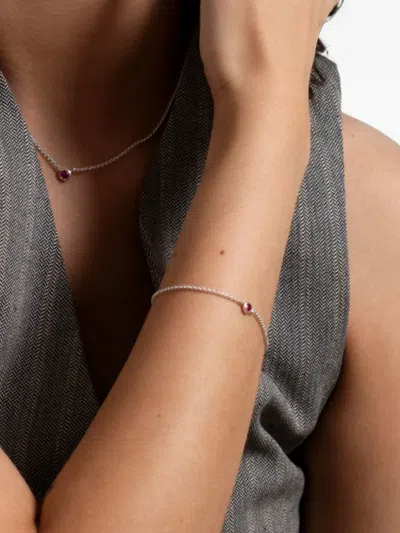Dower & Hall Dewdrop Ruby Chain Bracelet In Green