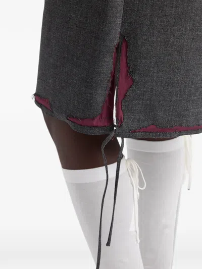 Prada Bonded Hopsack Midi-skirt With Devoré-effect In Gray
