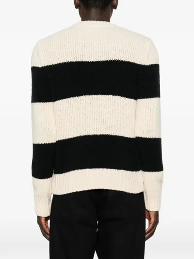 Moncler Striped Wool-blend Sweater In Neutral