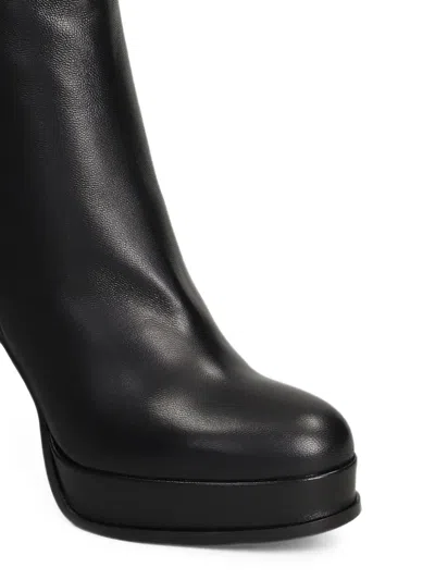 Chantal Platform Leather Boots In Black