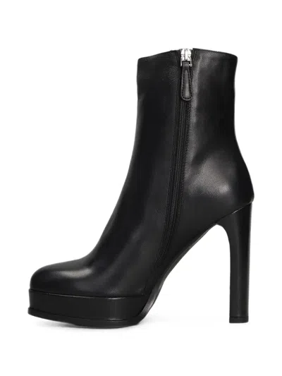 Chantal Platform Leather Boots In Black