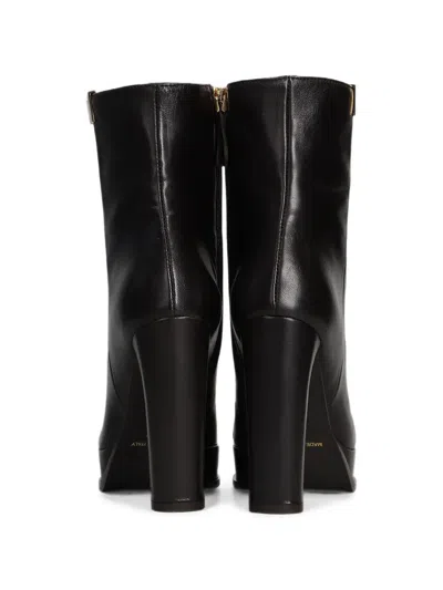 Chantal Platform Leather Ankle Boots In Black