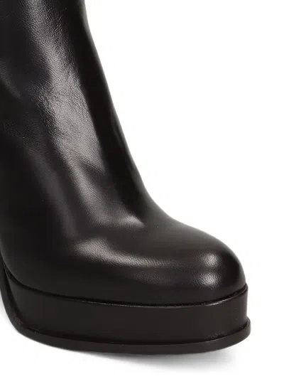 Chantal Platform Leather Ankle Boots In Black