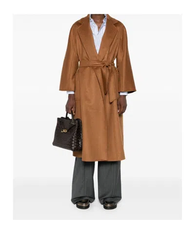 Max Mara Long-sleeved Coat In Brown