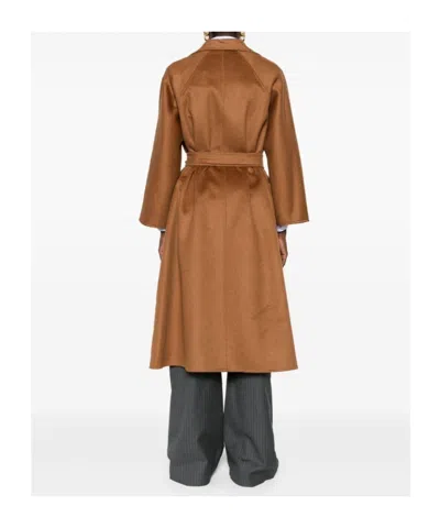 Max Mara Long-sleeved Coat In Brown
