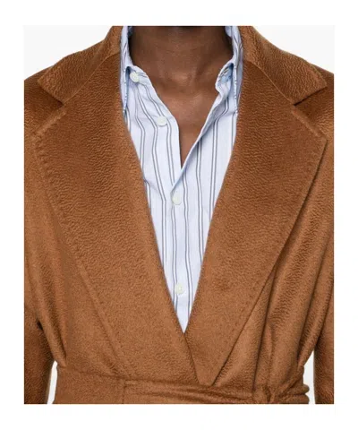 Max Mara Long-sleeved Coat In Brown
