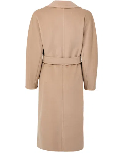 Max Mara Long-sleeved Coat In Nude