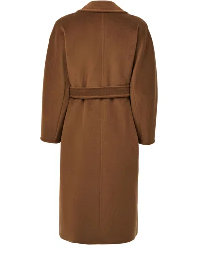 Max Mara Long-sleeved Coat In Brown