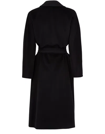Max Mara Long-sleeved Coat In Black