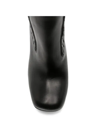 Rick Owens Leather Platform Ankle Boots In Black