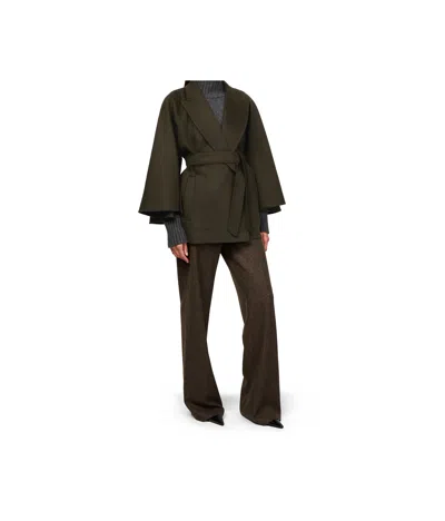 Max Mara Verna Belted Coat In Black