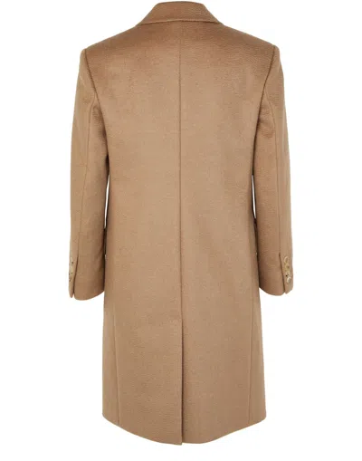 Max Mara Double-breasted Coat Featuring Pointed Lapels In Brown