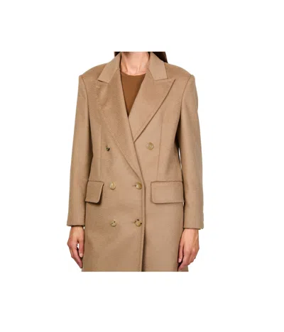 Max Mara Double-breasted Coat Featuring Pointed Lapels In Brown