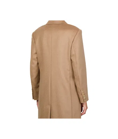 Max Mara Double-breasted Coat Featuring Pointed Lapels In Brown
