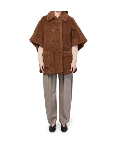 Max Mara Buttoned Pocket Jacket In Brown