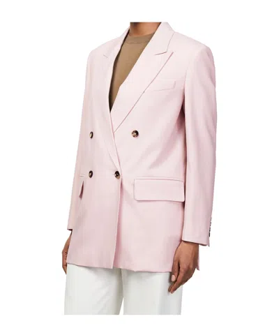 Max Mara Double-breasted Blazer In Pink