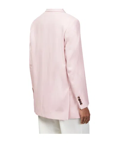 Max Mara Double-breasted Blazer In Pink