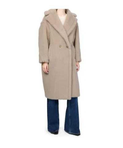 Max Mara Alpaca And Virgin Wool Hooded Coat In Neutral