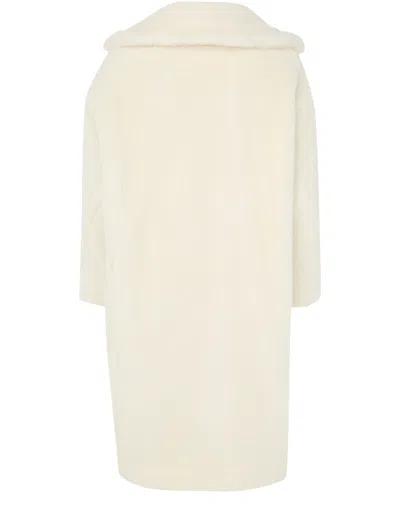 Max Mara Oversized Double-breasted Alpaca-wool Coat With Silk Base In White