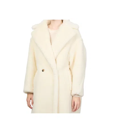Max Mara Oversized Double-breasted Alpaca-wool Coat With Silk Base In White