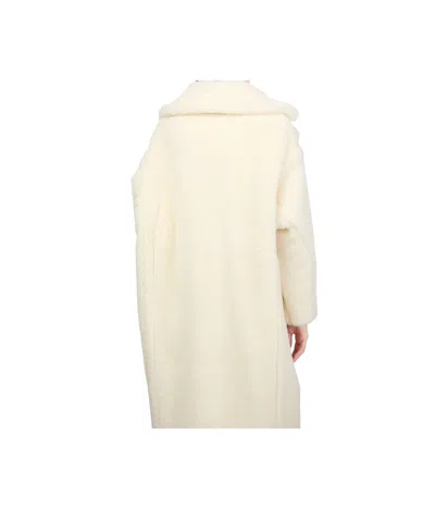 Max Mara Oversized Double-breasted Alpaca-wool Coat With Silk Base In White