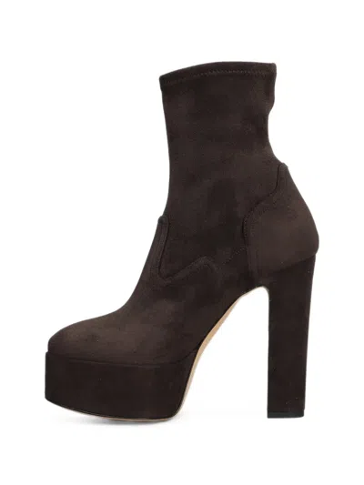 Casadei Platform Ankle Boots In Brown
