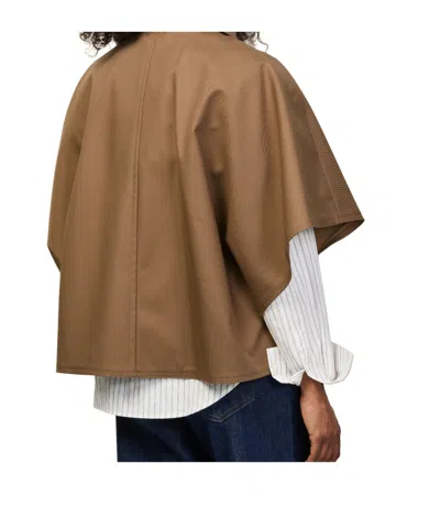 Max Mara Single-breasted Cape In Brown