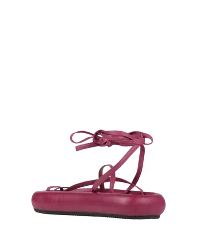 Isabel Marant Flat Leather Sandals In Red
