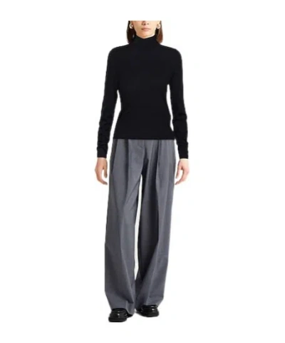 Max Mara Solid Cashmere Turtleneck Sweater In Black