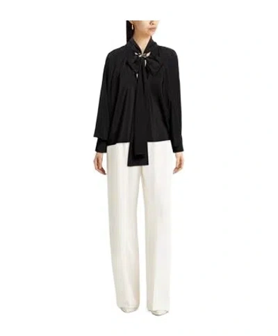 Max Mara Plain Colour Tops In Black