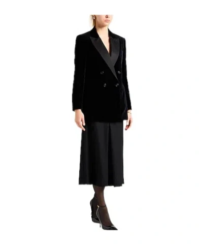 Max Mara Double-breasted Blazer In Black
