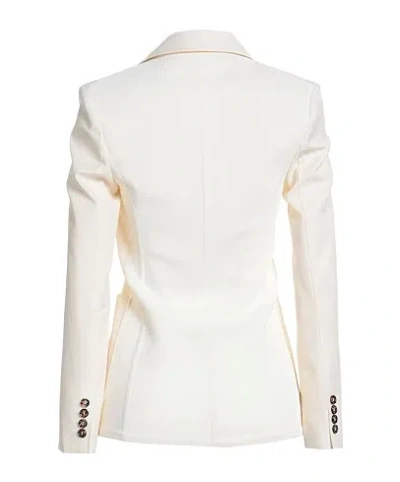 Max Mara Single-breasted Cotton Blazer In White