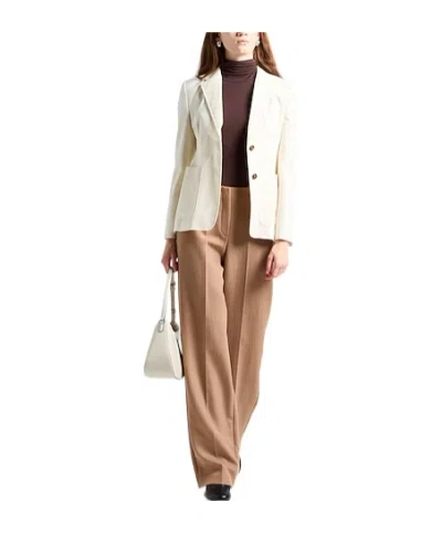 Max Mara Single-breasted Cotton Blazer In White