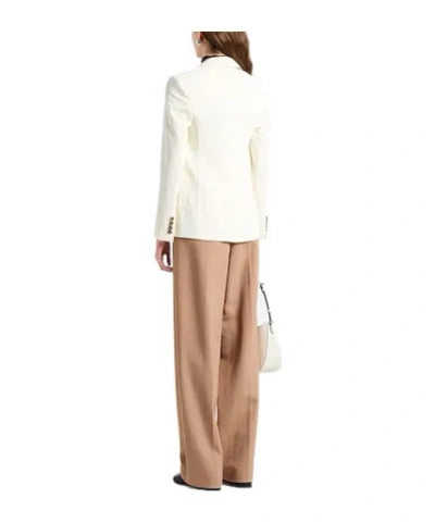 Max Mara Single-breasted Cotton Blazer In White