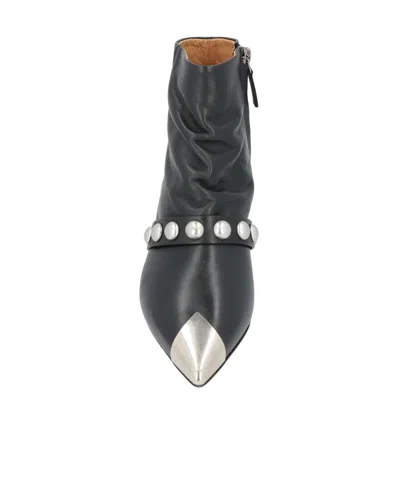 Isabel Marant Leather Ankle Boots In Black