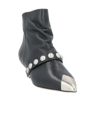 Isabel Marant Leather Ankle Boots In Black