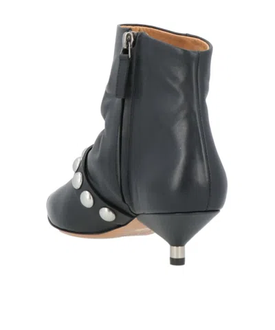 Isabel Marant Leather Ankle Boots In Black