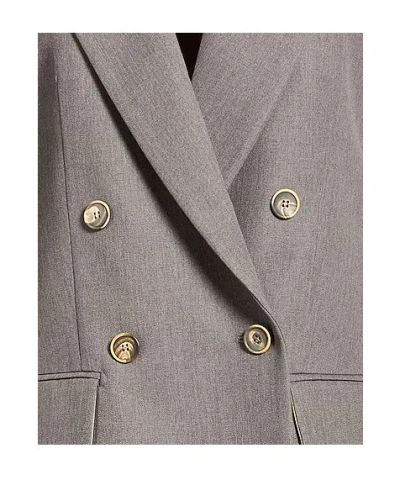 Max Mara Double-breasted Blazer In Gray