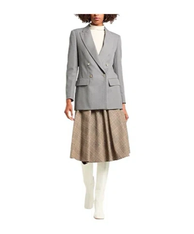 Max Mara Double-breasted Blazer In Gray