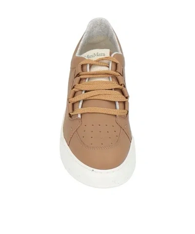 Max Mara Leather Active Sneakers In Brown