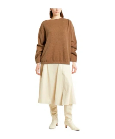 Max Mara Solid Fleece Top In Brown