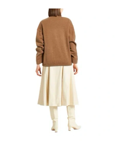 Max Mara Solid Fleece Top In Brown