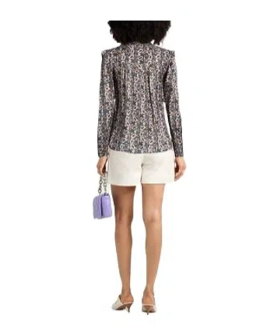 Isabel Marant Satin Pattern Blouse In Black