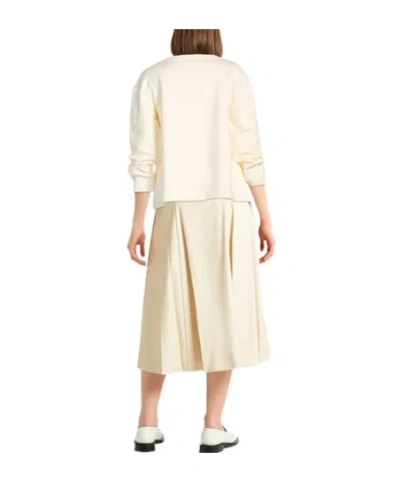 Max Mara Crew Neck Long-sleeve Sweatshirt In White