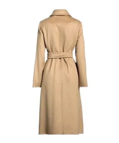 Max Mara Colored Long Wool Coat In Nude