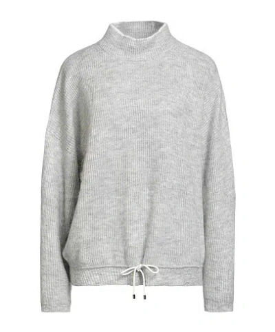 Brunello Cucinelli Drawstring Roll-neck Sweater In Gray