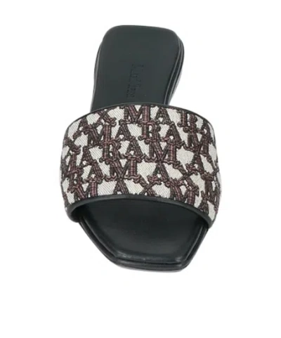 Max Mara Logo-print Sandals In Black