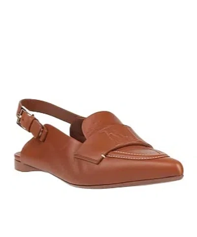 Max Mara Plain Colour Ballet Flats In Brown