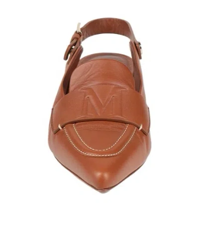 Max Mara Plain Colour Ballet Flats In Brown