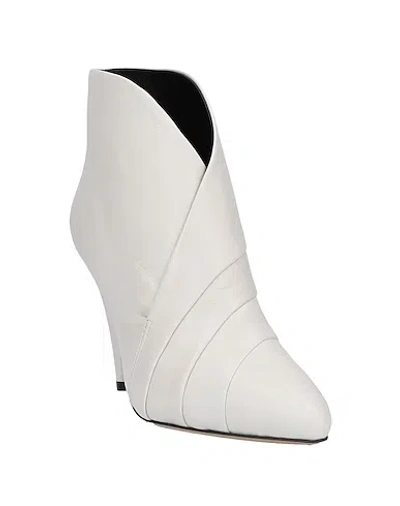 Isabel Marant Acna Leather Ankle Boots In White